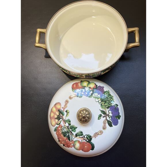 Tabletops Unlimited Kensington Garden 3qt Covered Pan Vitroceramic Buffet Server - Picture 3 of 9